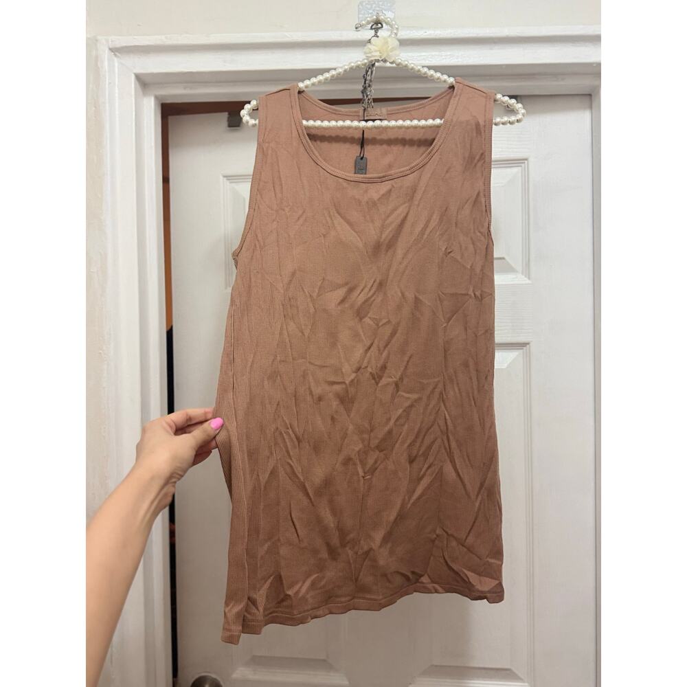 SKIMS Size 3X SIENNA COTTON RIB LONG TANK AP-TNK-0463 NWT